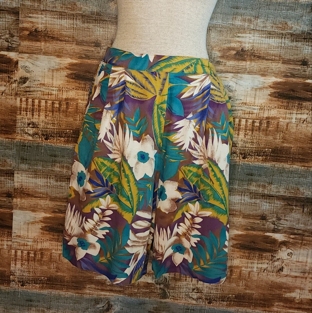 Tall Girl floral tropical high waisted shorts 14